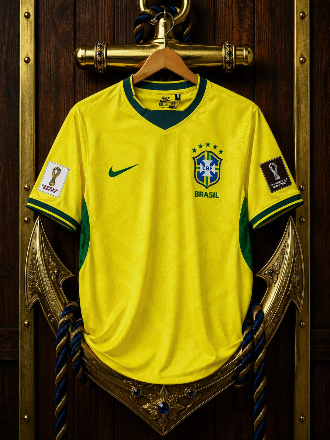 World Cup Premium Embroidery Brazil Jersey (30123)